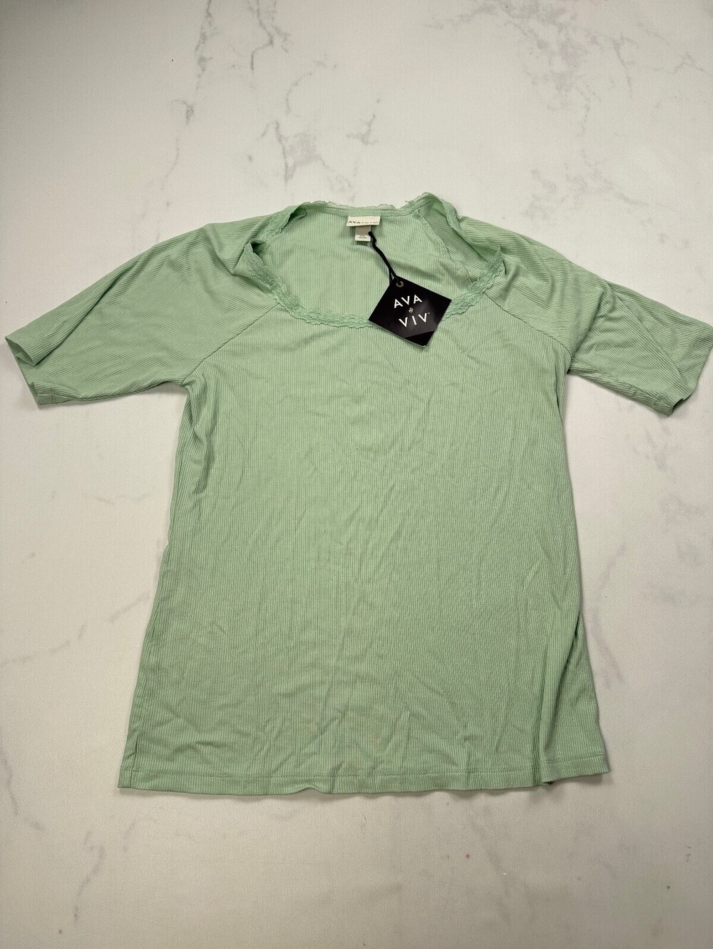 Ava & Viv Blouse Mint 90s VTG Statement Style - Womens XXL